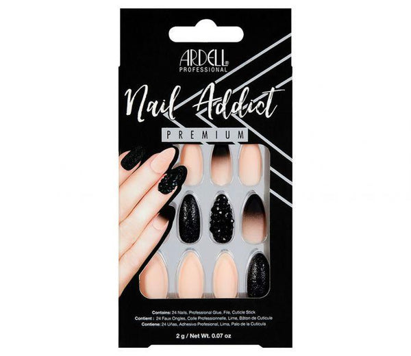 Ardell Nail Addict Black Stud & Pink Ombre